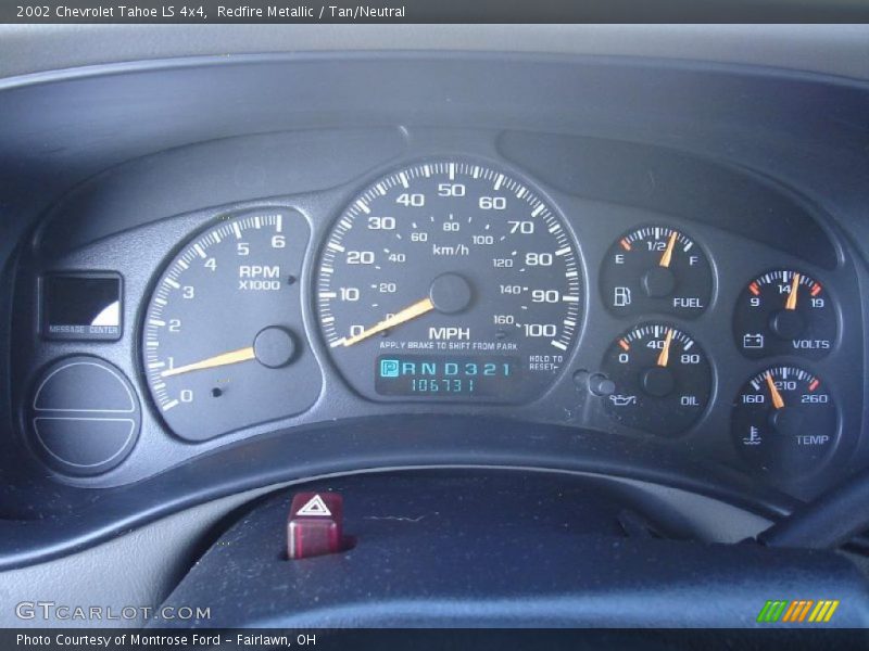 Redfire Metallic / Tan/Neutral 2002 Chevrolet Tahoe LS 4x4