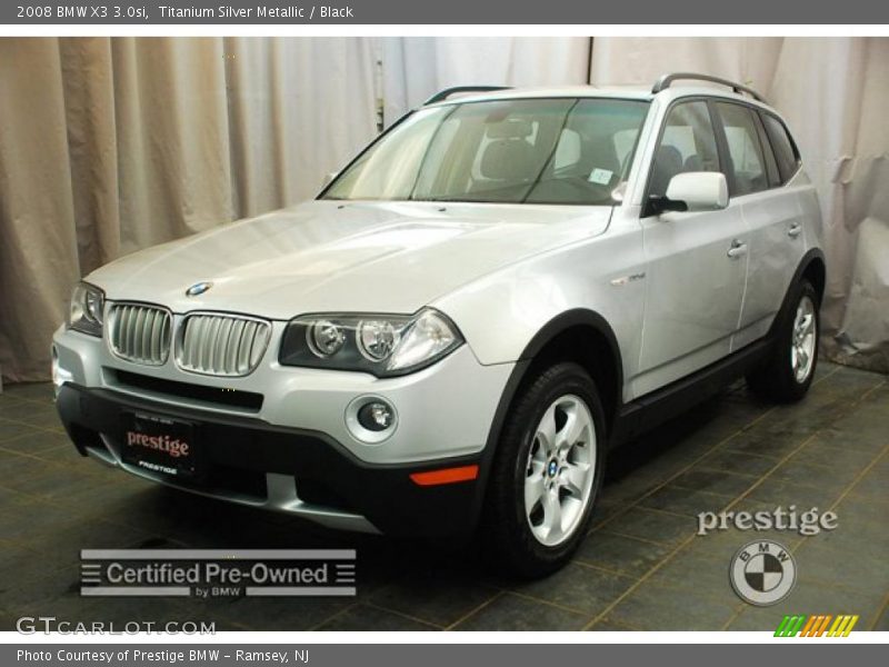 Titanium Silver Metallic / Black 2008 BMW X3 3.0si