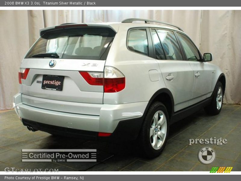 Titanium Silver Metallic / Black 2008 BMW X3 3.0si