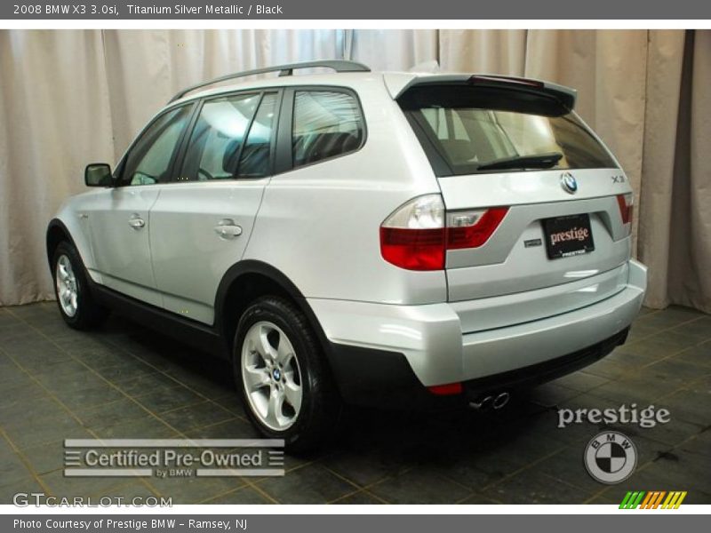 Titanium Silver Metallic / Black 2008 BMW X3 3.0si