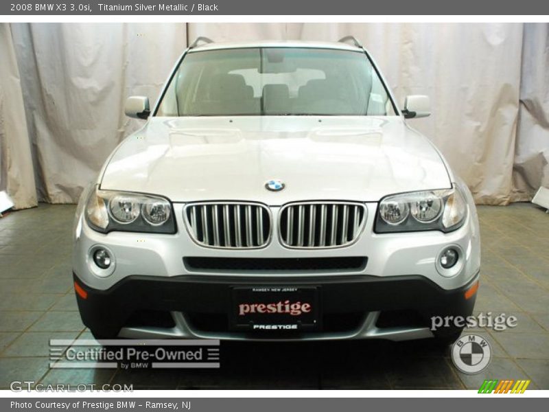Titanium Silver Metallic / Black 2008 BMW X3 3.0si