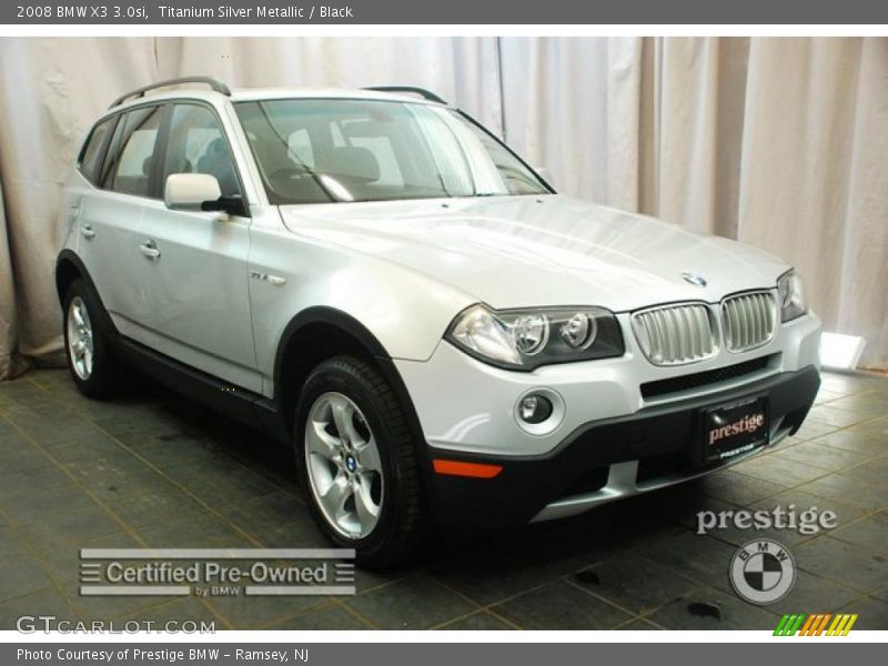 Titanium Silver Metallic / Black 2008 BMW X3 3.0si