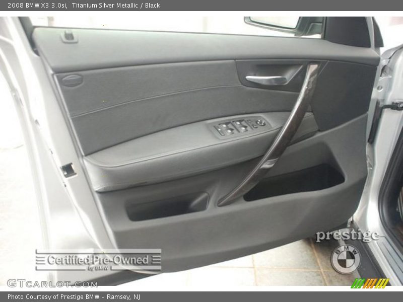 Titanium Silver Metallic / Black 2008 BMW X3 3.0si