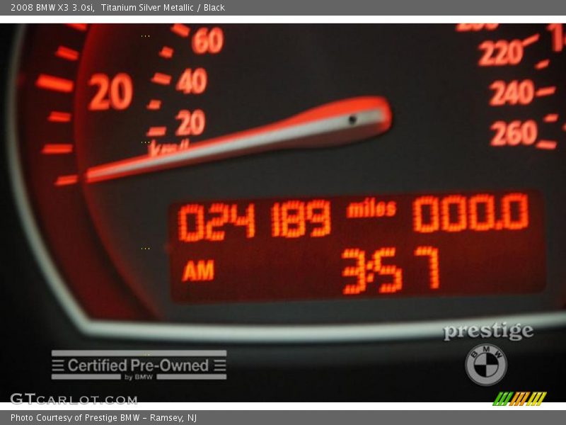 Titanium Silver Metallic / Black 2008 BMW X3 3.0si