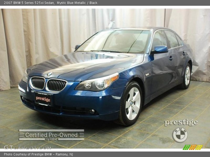 Mystic Blue Metallic / Black 2007 BMW 5 Series 525xi Sedan