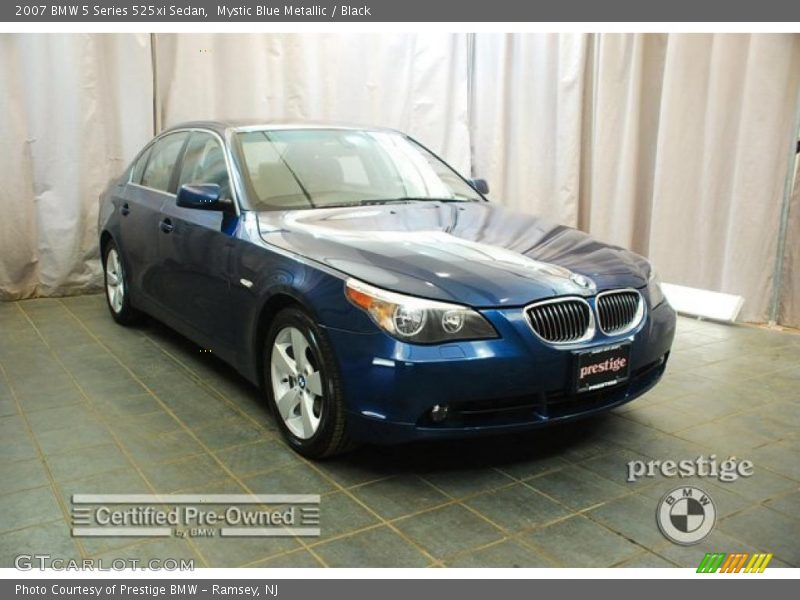 Mystic Blue Metallic / Black 2007 BMW 5 Series 525xi Sedan