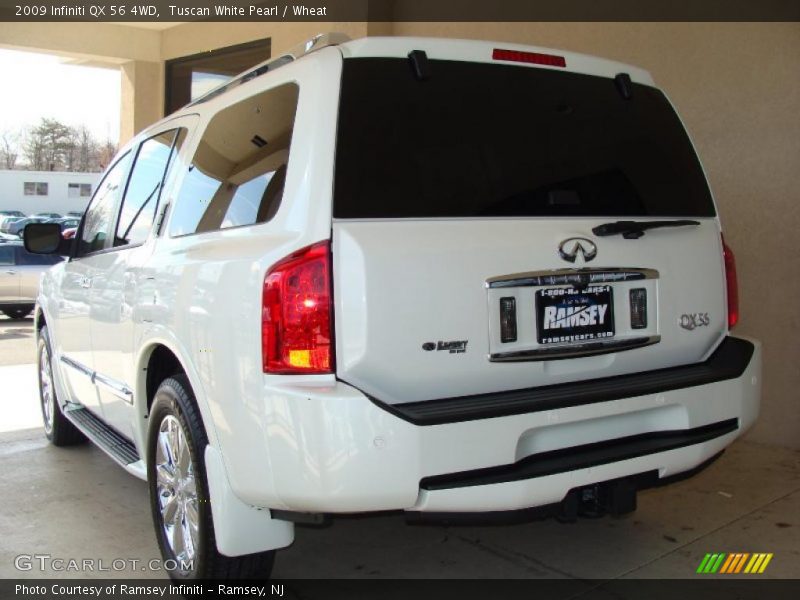 Tuscan White Pearl / Wheat 2009 Infiniti QX 56 4WD