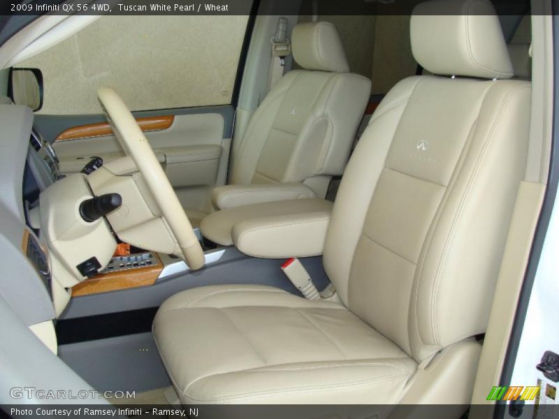 Tuscan White Pearl / Wheat 2009 Infiniti QX 56 4WD