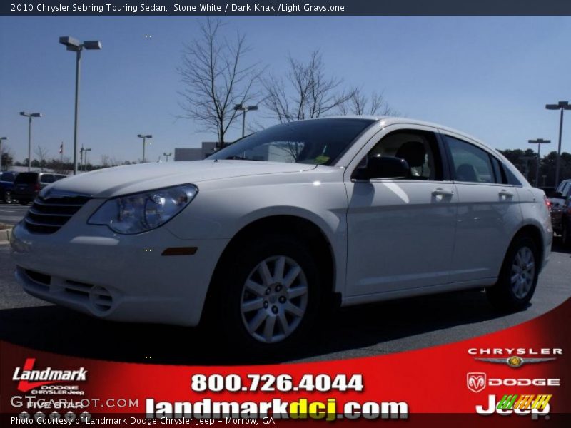Stone White / Dark Khaki/Light Graystone 2010 Chrysler Sebring Touring Sedan