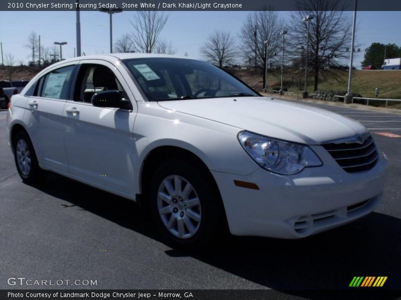 Stone White / Dark Khaki/Light Graystone 2010 Chrysler Sebring Touring Sedan