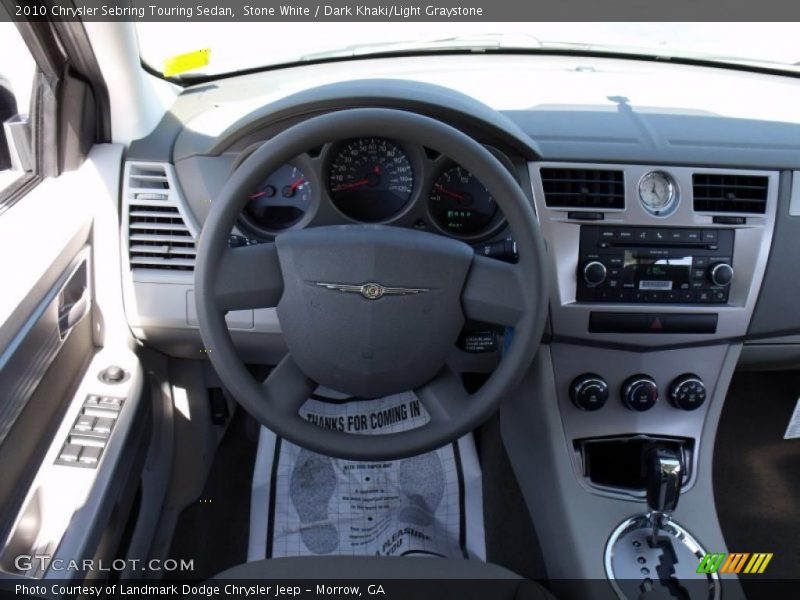 Stone White / Dark Khaki/Light Graystone 2010 Chrysler Sebring Touring Sedan