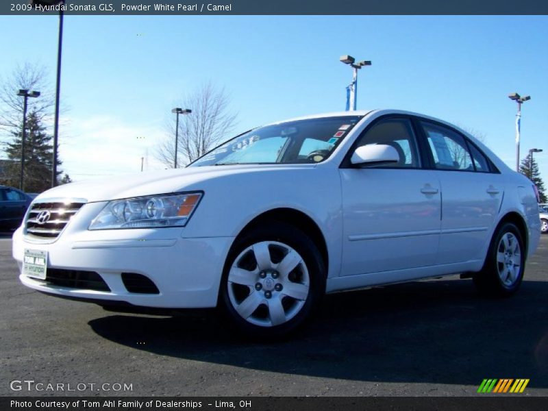 Powder White Pearl / Camel 2009 Hyundai Sonata GLS