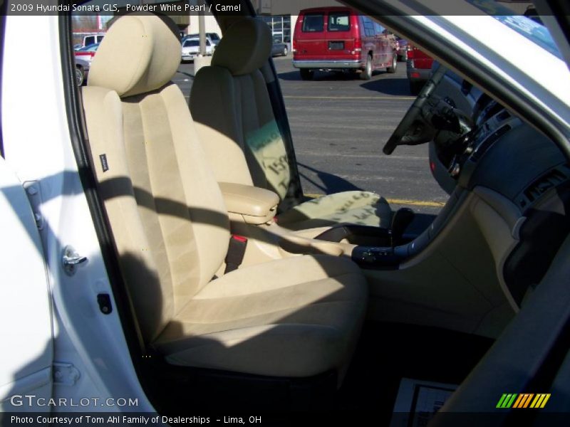 Powder White Pearl / Camel 2009 Hyundai Sonata GLS