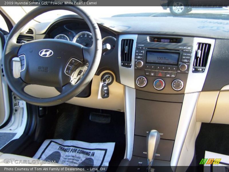 Powder White Pearl / Camel 2009 Hyundai Sonata GLS