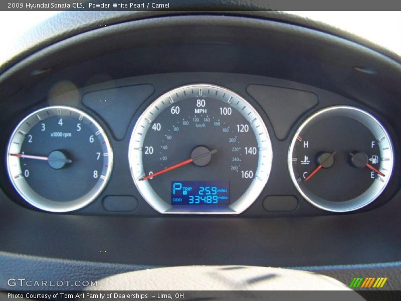 Powder White Pearl / Camel 2009 Hyundai Sonata GLS