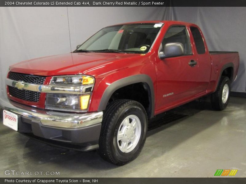 Dark Cherry Red Metallic / Sport Pewter 2004 Chevrolet Colorado LS Extended Cab 4x4