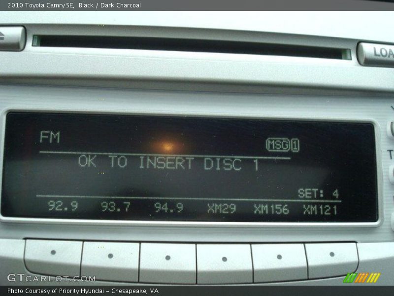 Black / Dark Charcoal 2010 Toyota Camry SE