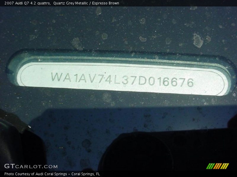 Quartz Grey Metallic / Espresso Brown 2007 Audi Q7 4.2 quattro