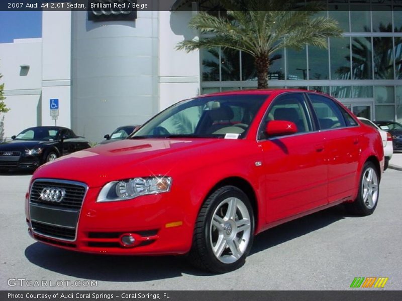 Brilliant Red / Beige 2007 Audi A4 2.0T Sedan