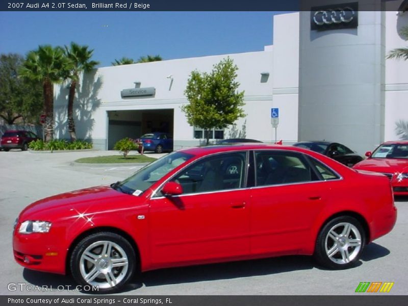 Brilliant Red / Beige 2007 Audi A4 2.0T Sedan