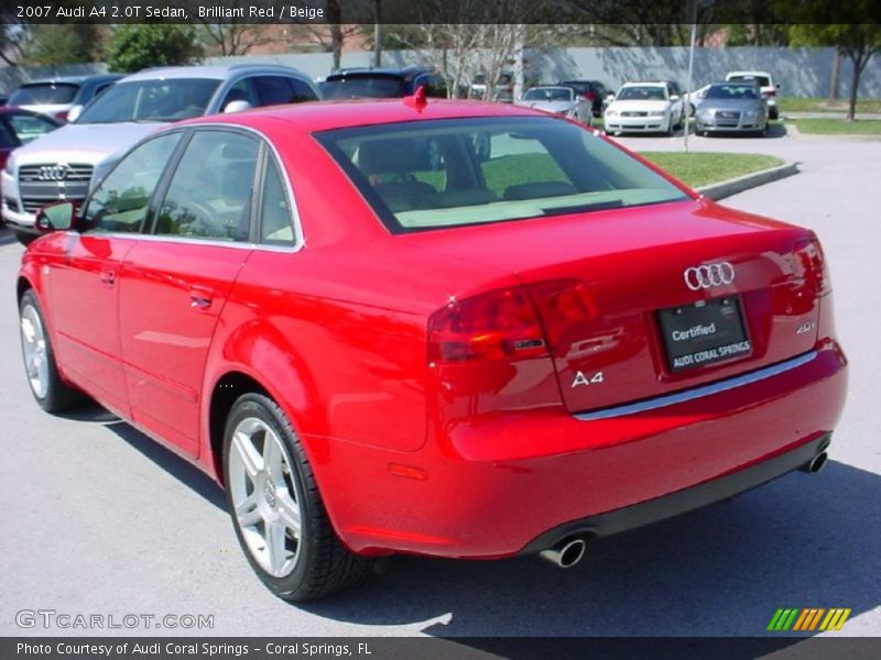 Brilliant Red / Beige 2007 Audi A4 2.0T Sedan