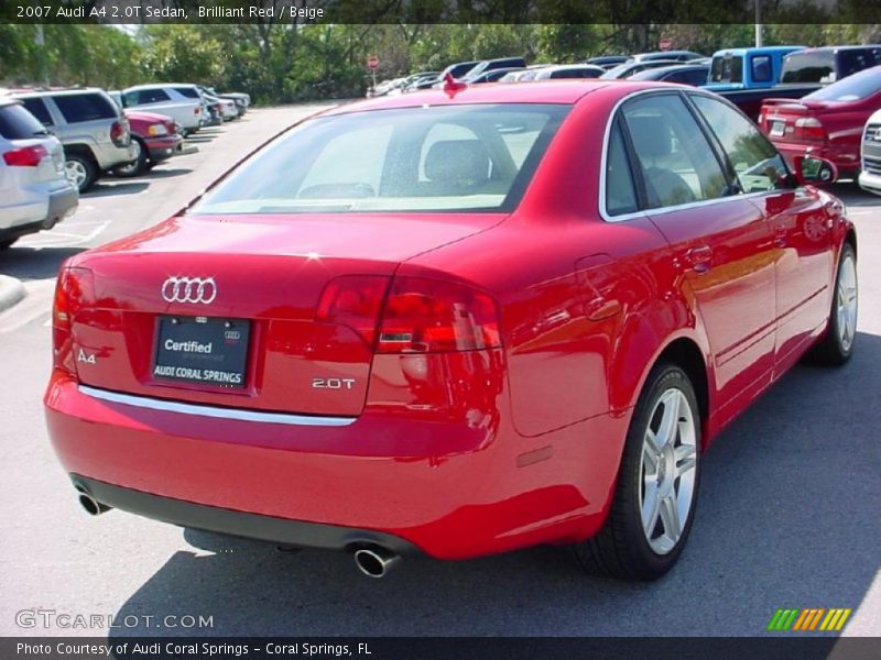 Brilliant Red / Beige 2007 Audi A4 2.0T Sedan