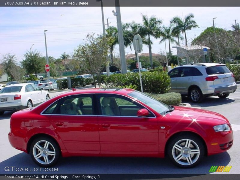 Brilliant Red / Beige 2007 Audi A4 2.0T Sedan