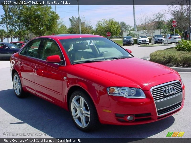 Brilliant Red / Beige 2007 Audi A4 2.0T Sedan