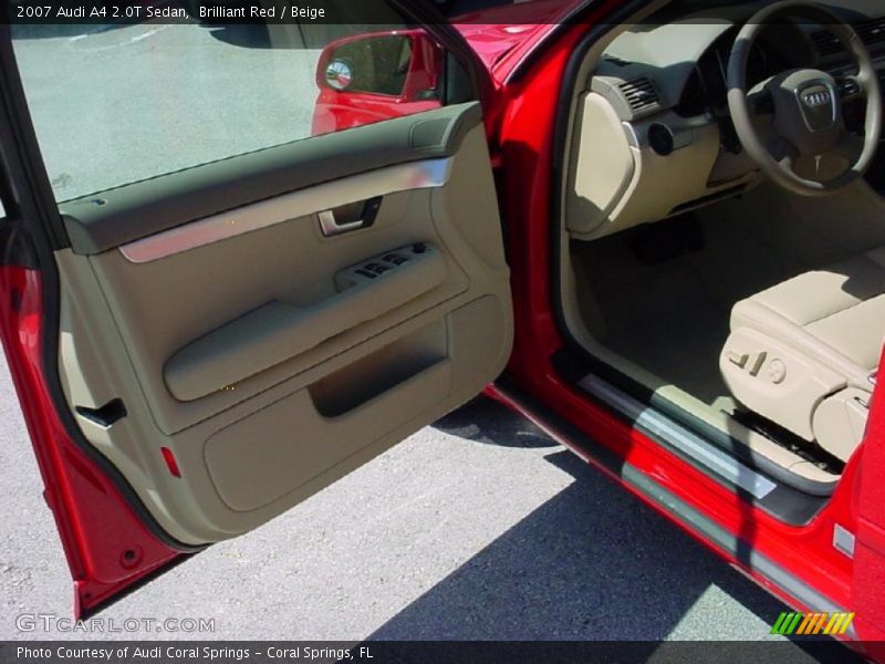 Brilliant Red / Beige 2007 Audi A4 2.0T Sedan