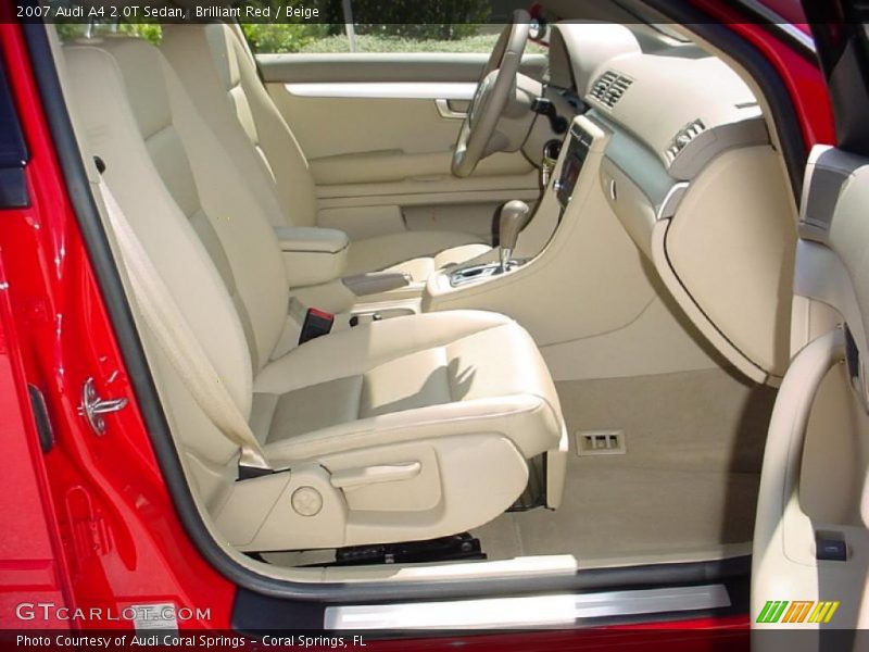 Brilliant Red / Beige 2007 Audi A4 2.0T Sedan