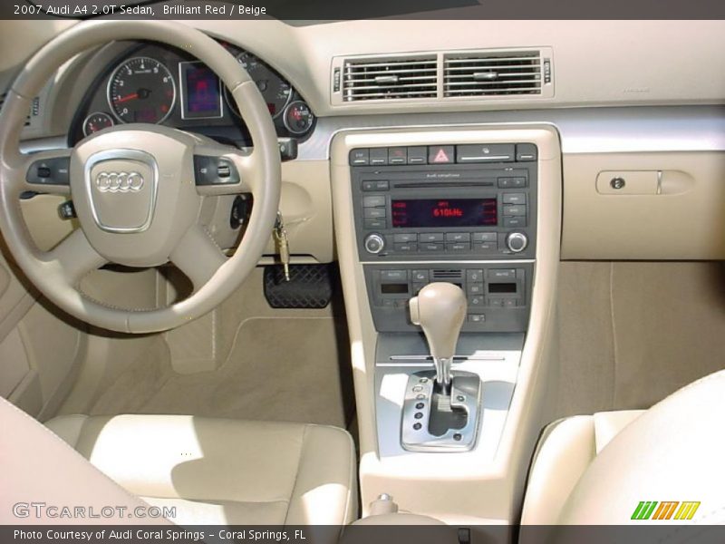 Brilliant Red / Beige 2007 Audi A4 2.0T Sedan