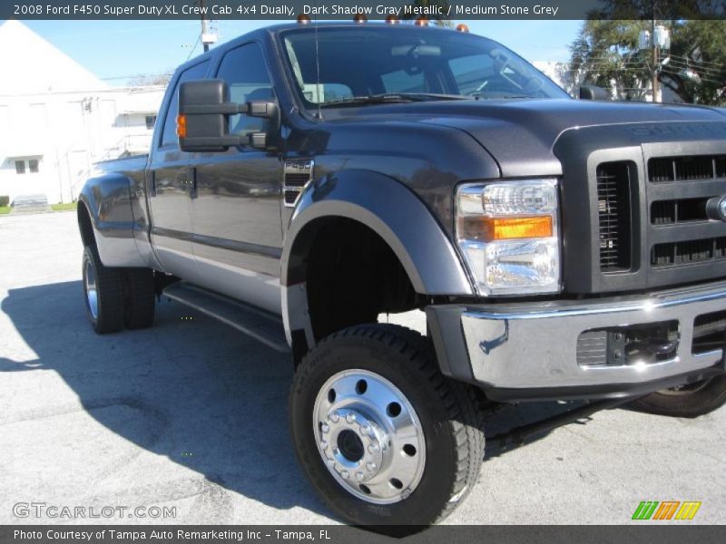 Dark Shadow Gray Metallic / Medium Stone Grey 2008 Ford F450 Super Duty XL Crew Cab 4x4 Dually