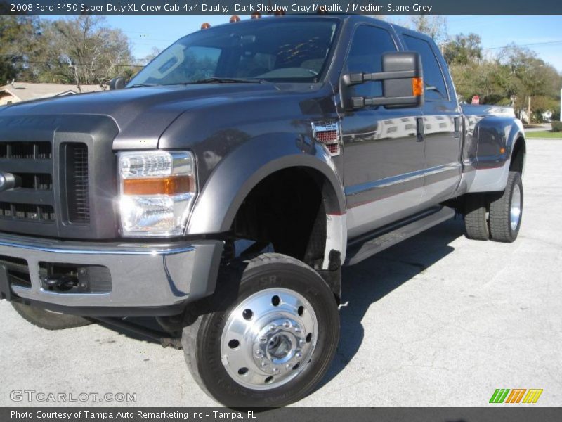 Dark Shadow Gray Metallic / Medium Stone Grey 2008 Ford F450 Super Duty XL Crew Cab 4x4 Dually