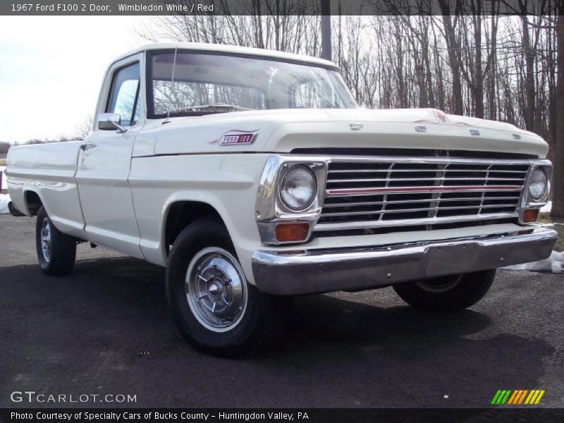 Wimbledon White / Red 1967 Ford F100 2 Door