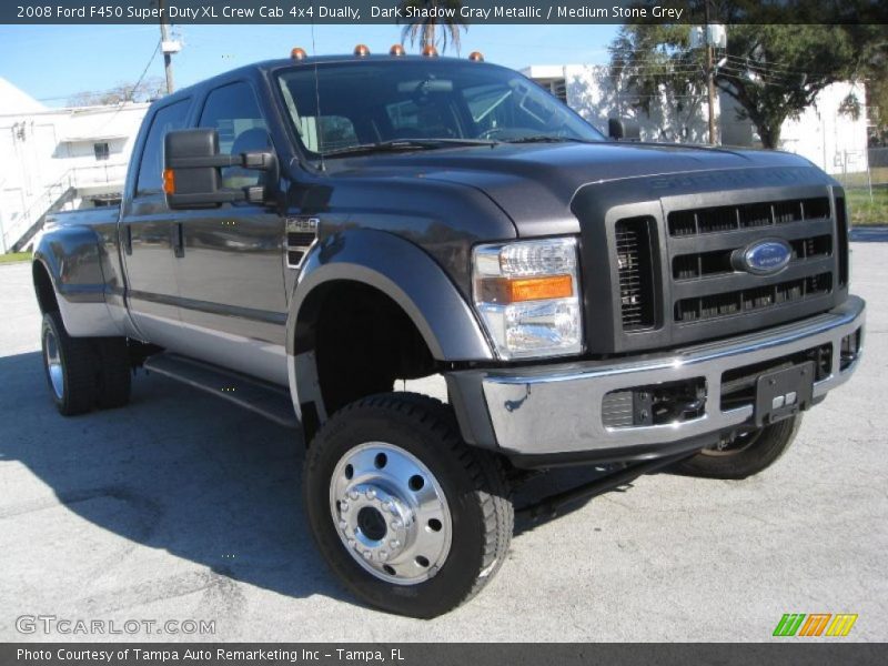 Dark Shadow Gray Metallic / Medium Stone Grey 2008 Ford F450 Super Duty XL Crew Cab 4x4 Dually