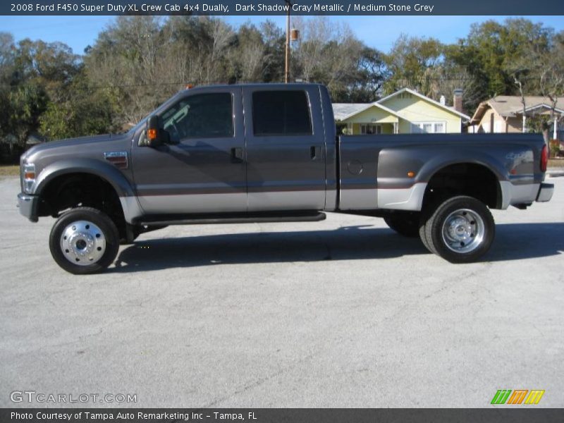 Dark Shadow Gray Metallic / Medium Stone Grey 2008 Ford F450 Super Duty XL Crew Cab 4x4 Dually