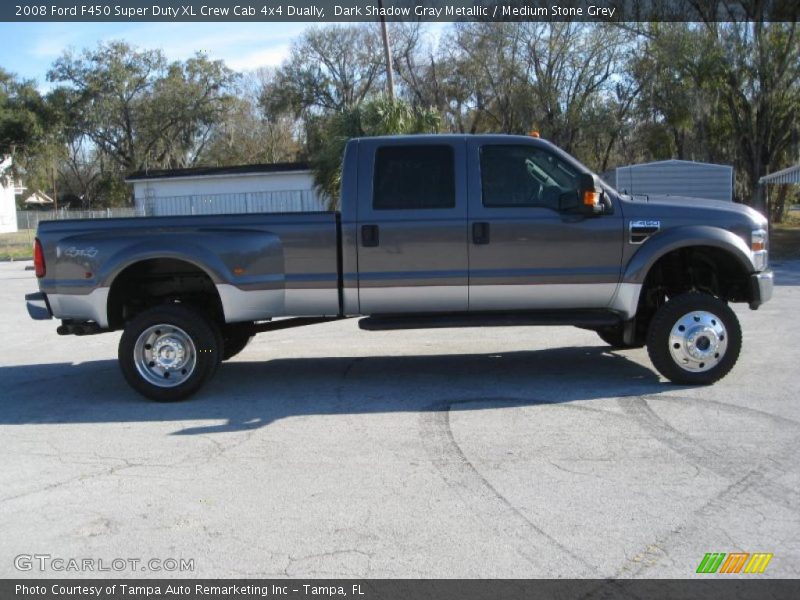 Dark Shadow Gray Metallic / Medium Stone Grey 2008 Ford F450 Super Duty XL Crew Cab 4x4 Dually