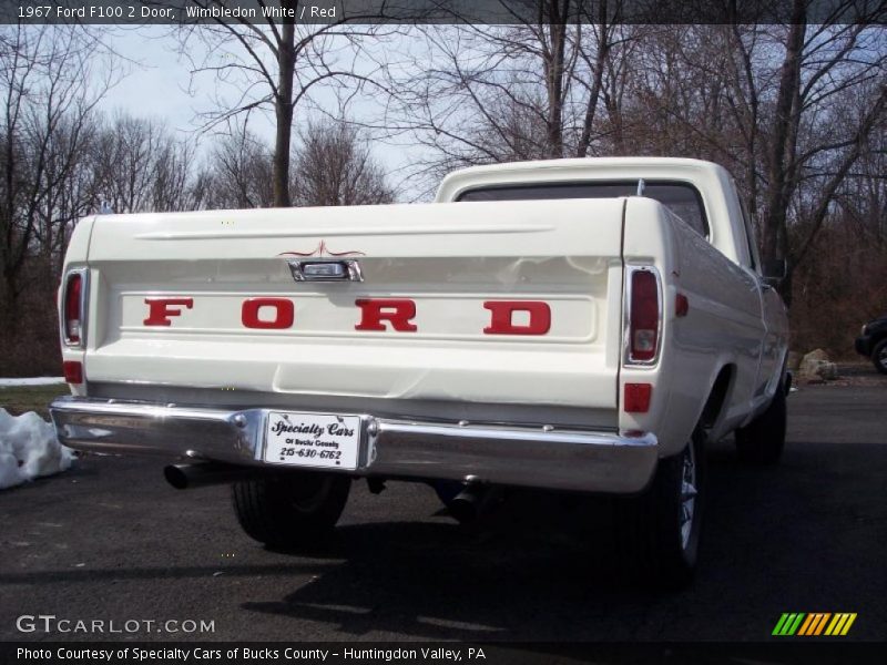 Wimbledon White / Red 1967 Ford F100 2 Door