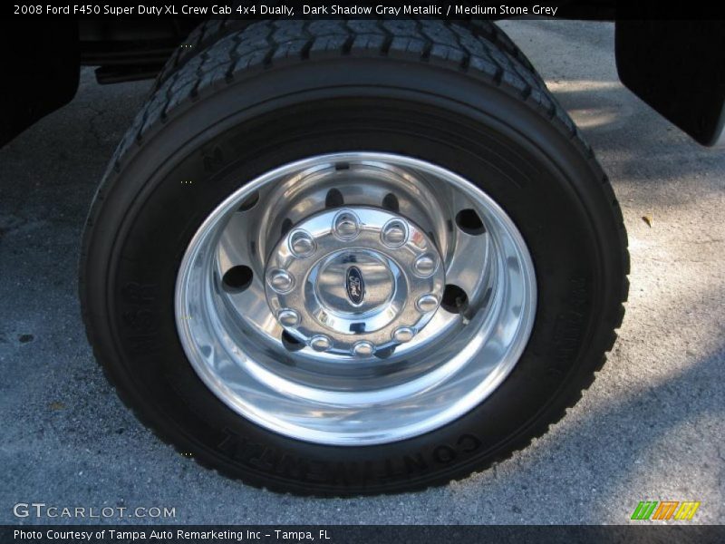Dark Shadow Gray Metallic / Medium Stone Grey 2008 Ford F450 Super Duty XL Crew Cab 4x4 Dually