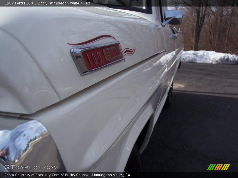 Wimbledon White / Red 1967 Ford F100 2 Door