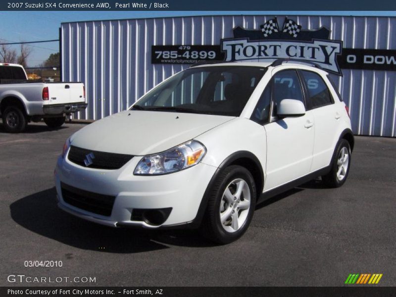 Pearl White / Black 2007 Suzuki SX4 Convenience AWD