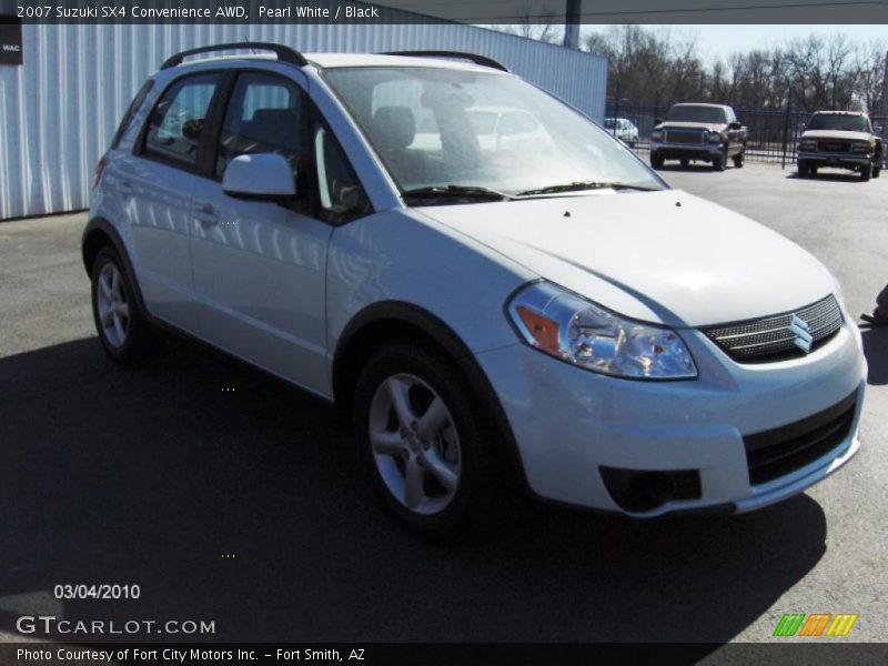 Pearl White / Black 2007 Suzuki SX4 Convenience AWD
