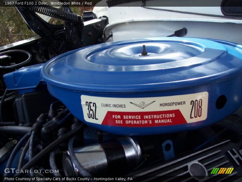 Wimbledon White / Red 1967 Ford F100 2 Door