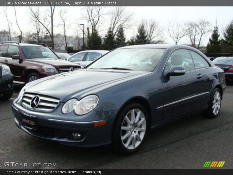 Capri Blue Metallic / Stone 2007 Mercedes-Benz CLK 350 Coupe
