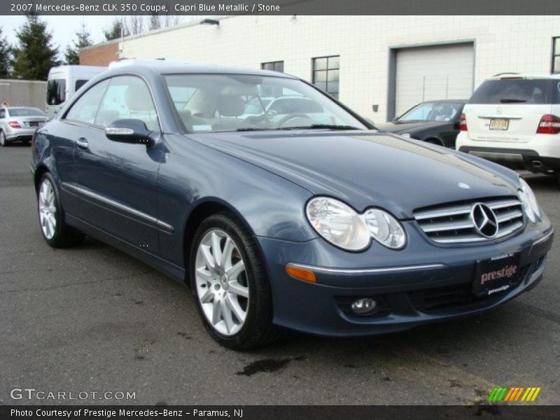 Capri Blue Metallic / Stone 2007 Mercedes-Benz CLK 350 Coupe