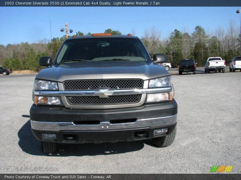 Light Pewter Metallic / Tan 2003 Chevrolet Silverado 3500 LS Extended Cab 4x4 Dually