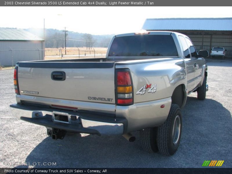 Light Pewter Metallic / Tan 2003 Chevrolet Silverado 3500 LS Extended Cab 4x4 Dually