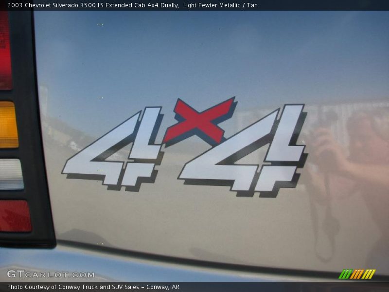 Light Pewter Metallic / Tan 2003 Chevrolet Silverado 3500 LS Extended Cab 4x4 Dually