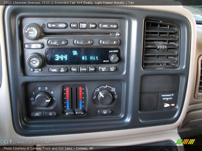 Light Pewter Metallic / Tan 2003 Chevrolet Silverado 3500 LS Extended Cab 4x4 Dually