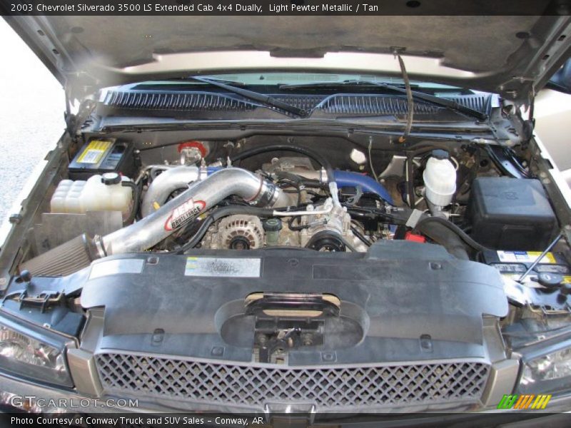 Light Pewter Metallic / Tan 2003 Chevrolet Silverado 3500 LS Extended Cab 4x4 Dually